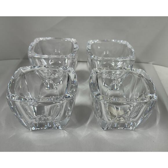 Wedgewood Crystal Candle Votives by Vera Wang ~Carbochon Germany Signed Set of 4 - Picture 2 of 8